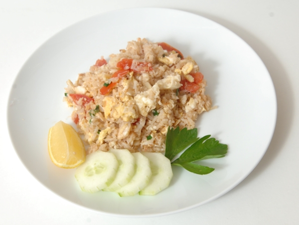 delicious egg fried rice with crab
